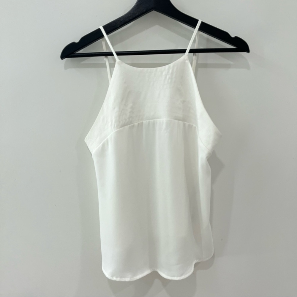 Zara White Flowy Tank Top Size Small